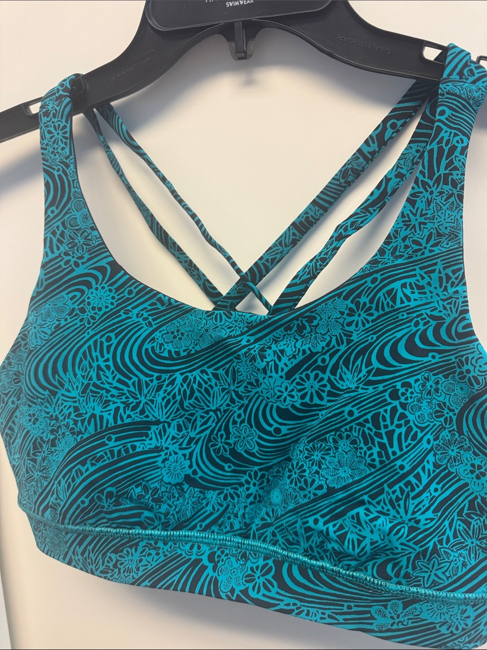 lululemon athletica Teal and Black Strappy Sports Bra
